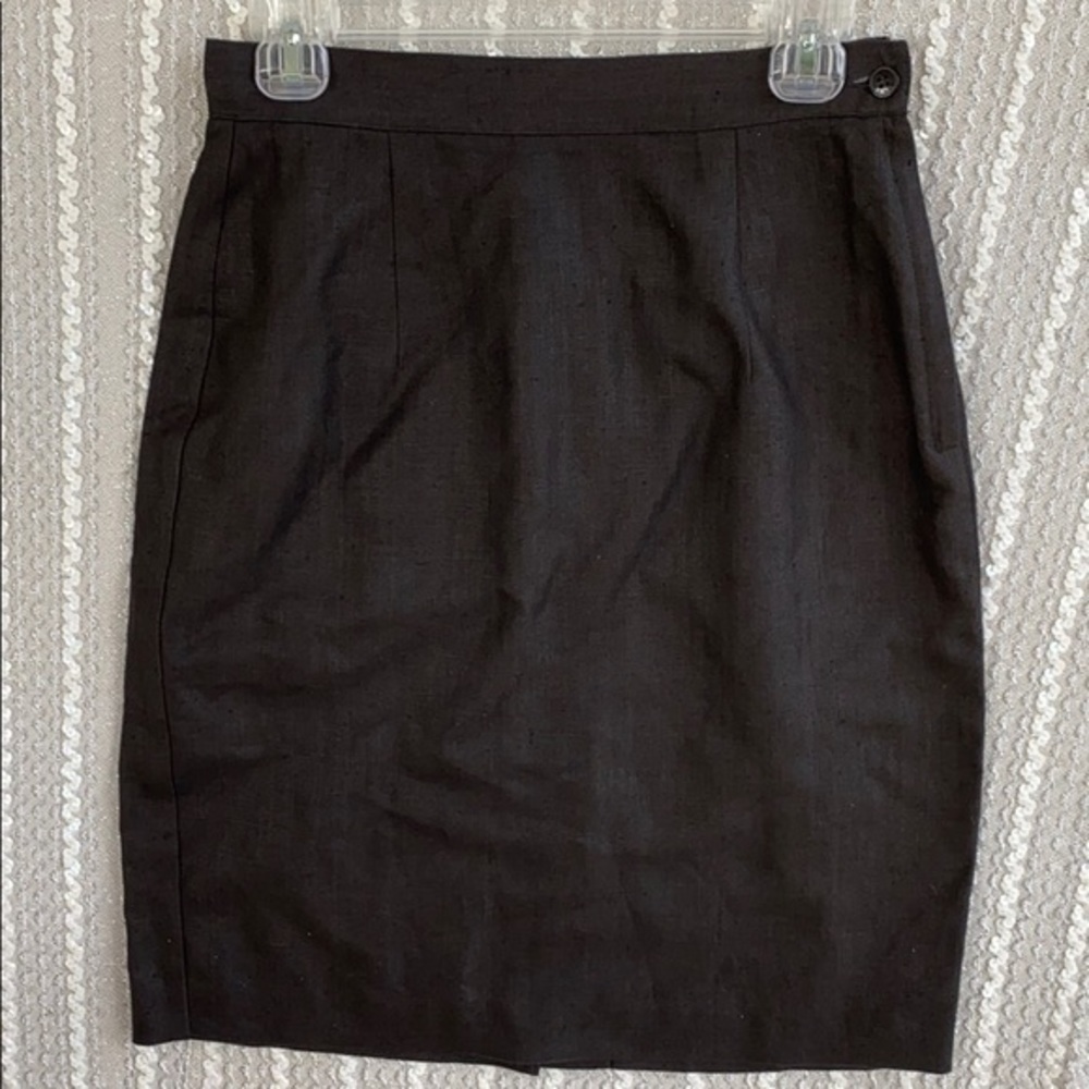 Vintage Finity Saks Fifth Avenue Black Pencil Skirt 10 Made USA Pockets